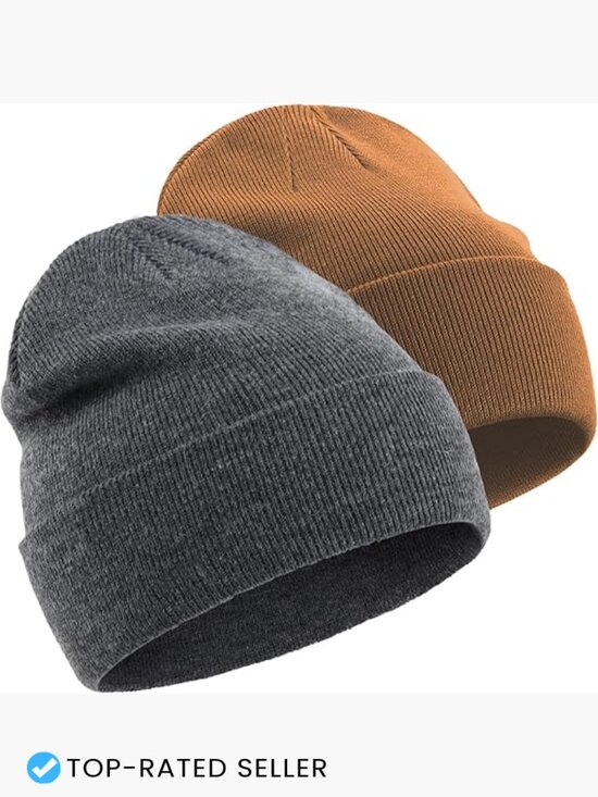 Winter Beanie Hat Soft Knit Cuffed Skull Cap Unisex Double Layer Stretchy main image 6